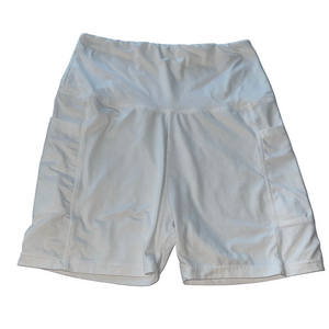Women's White elastic stretchy gym Shorts